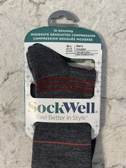SockWell Circulator Men’s Moderate Graduated Compression Socks Charcoal Sz M-L