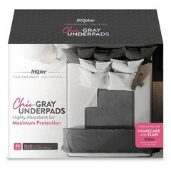 Inspire Gray 36×36 Ultra Thick Disposable Super Absorbent Underpads – 46 Count