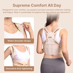 Adjustable Posture Corrector for Women – Lightweight Upper Back Brace for Pain R