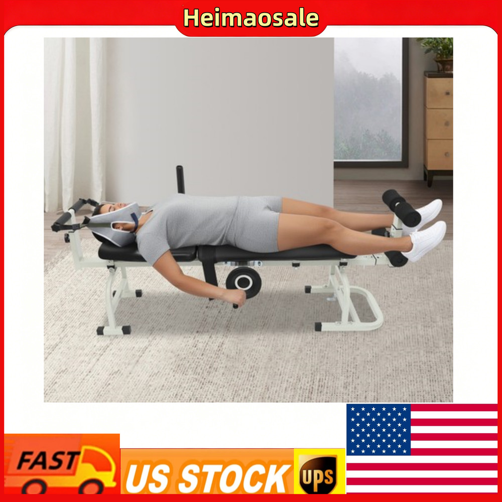 Cervical Stretcher Massage Bed, Full Body Traction Device 330lbs Capacity