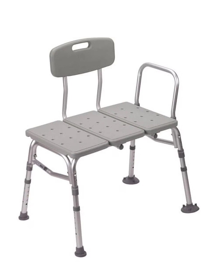 Medline Guardian G3-100KBX1 Transfer Bench with Back 400 lb Capacity Shower Seat