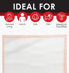 AbsorbEase® Ultra Absorbent Disposable Underpads (25 Count 30″ x 36″ ), Peach