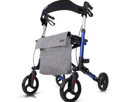FOLDABLE TALL ROLLATOR SERIES T, 35″-40″, ALUMINUM, 300LBS, BLUE FDA VIVE HEALTH
