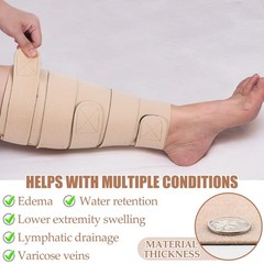 2 Pcs Lymphedema Compression Leg Wraps Adjustable Lower Leg Cover up Medical …