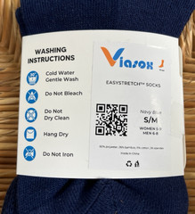NEW Viasox EasyStretch Diabetic Socks Solid Navy Blue S/M Women 5-9 Men 6-8