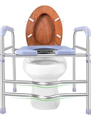 DEEWOOW Raised Toilet Seat w/ Handles 400 lb Elevated Toilet Seat Riser