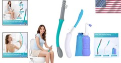 Affordable Personal Hygiene Kit: Long Handle Wiper & Curved Brush for Easy Use