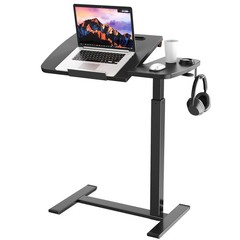 Overbed Bedside Table with Wheels,Tiltable Hospital Bed Table, Pneumatic Adju…
