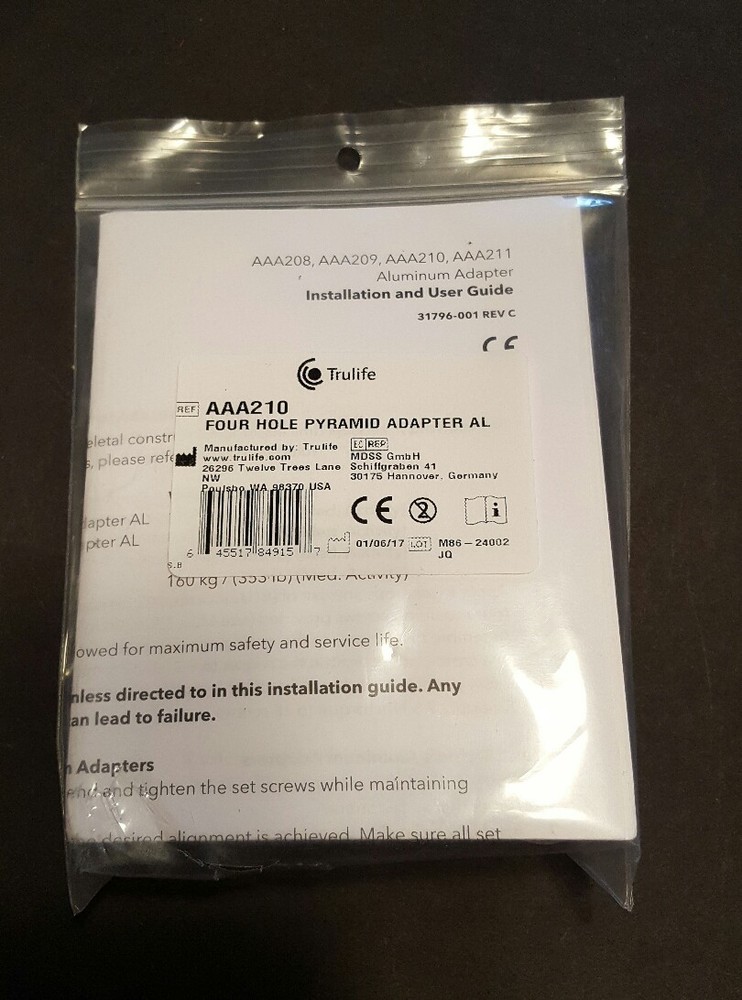 Trulife Four Hole Pyramid Adapter AL AAA210 PLEASE READ DESCRIPTION