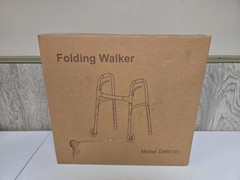 Careboda Portable Lightweight Folding Walker w 5″ Fixed Wheels Adjustable Height