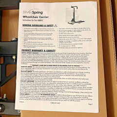 Silver Spring MWCC Manual Wheelchair Carrier Hitch Mount 100 lb Capacity New