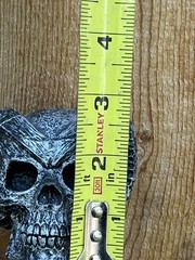 Black Metal Walking Cane with Silver Skull Decorative Handle for Adults