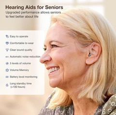 Hearing Aids Rechargeable with Noise Cancelling Hearing Amplifier with 5 Levels