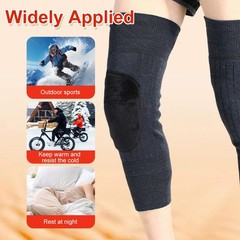 Knee Brace Support Pads Winter Warm Thicken Cashmere Wool Dark Grey Unisex
