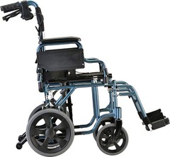 NOVA Lightweight Transport Chair, 300lbs Capacity, 12” Rear Wheels, OPENBOX BLUE