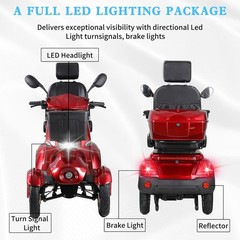 800W All Terrain Electric Mobility Scooters for Seniors 500lbs 60V/20A 31 miles