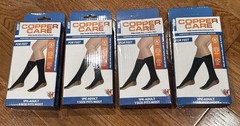 Lot Of (4) Pair Copper Care Compression Socks Soothes Aches & Pains