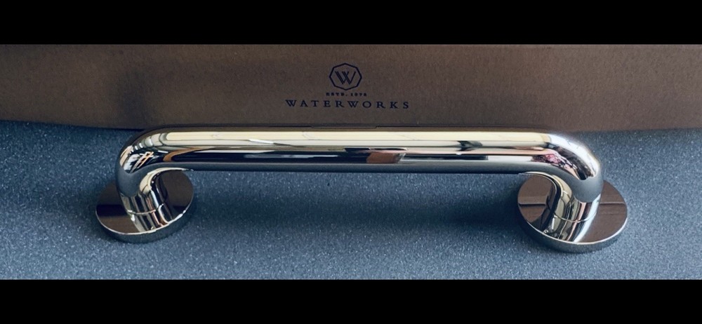 Waterworks Essentials Classic 12” Bathroom Grab Bar POLISHED NICKEL