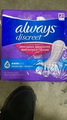 Always Discreet Incontinence Postpartum Incontinence Pads for WomenSize 4 – 66ct