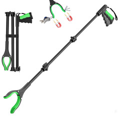 Pinza extensible de 52 pulgadas para recoger objetos sin agacharse. Diseño plega