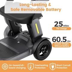 4 Wheel Folding Mobility Scooter Electric Power Wheelchairs Long Range -OPEN BOX