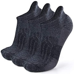 Merino Wool Compression Support Ankle Running Large-X-Large 3 Pairs Dark Grey