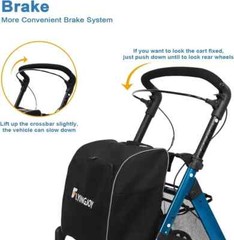 FlyingJoy Rollator Walker-4-Wheels Trolley for Elderly & Shopping Up to 300 LBS