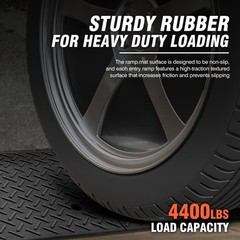 DNA Motoring 5.7″ Rise Rubber Curb Ramp Heavy Duty Driveway Threshold 4000lbs