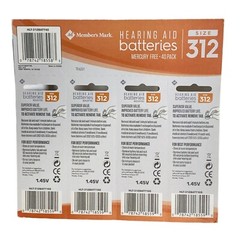 Member’s Mark Hearing Aid Batteries Size Format 312, 1.45 Volt, 40 Pack