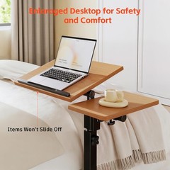 LINGMI Mobile Height Adjustable Laptop Desk with Mouse Pad, Portable Laptop Desk