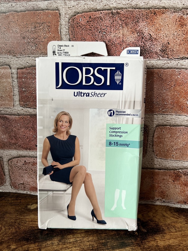 Jobst Ultra Sheer Womens Compression Socks Knee 7-9 Inches CT Black 8-15 Mmhg
