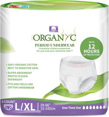Certified Organic Cotton Disposable Period Underwear for Sensitive Skin 12 Hours