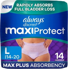 Always Discreet Maxiprotect Adult Diapers for Women, Incontinence Underwear, Pos