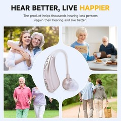 Rechargeable Digital sound amplifier BTE Hearing aid smart noise reduction HD