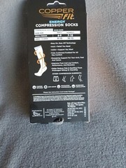COPPER FIT ENERGY COMPRESSION SOCKS S/M 1 PAIR NYLON/SPANDEX/POLYESTER