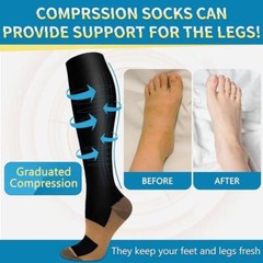 Unisex Adult Moisturizing Energy Plus Easy On Easy Off Copper Compression Socks