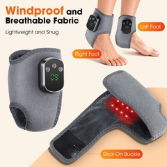 5 Levels Red Light Therapy 660nm Ankle Massager 40 LEDs Beads Heated Ankle Brace