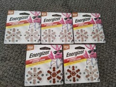 *60 Count* Lot of 5 12-packs ENERGIZER 312 1.45V Hearing Aid Battery Exp 8/2029