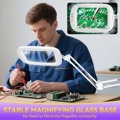 Hqgzql 30X 10X Extra Large Floor Magnifying Glass Light And Stand7-Inch