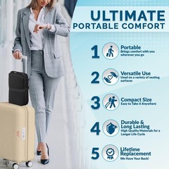 ComfiLife Ergo-Gel Airplane Seat Cushion – Travel 15.4″ x 11.4″ x 1.2″, Black