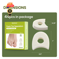 Bukihome 44-Pack Foam Toe Separators – Soft & Breathable Spacers Beige