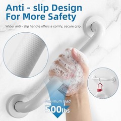 Shower Grab Bars – Anti-Slip Stainless Steel – 2 Pack – 12″ Matte White – 2 Pack