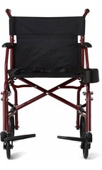 Medline MDS808200F3R 19in. Ultralight Transport Wheelchair – Red