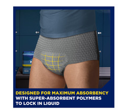 TENA Men Maximum Incontinence Underwear XXL 56 Ct 55-66in Waist Absorbent