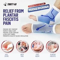 Thirty48 Plantar Fasciitis Compression Socks(1 or 2 Pairs), 20-30 mmHg Foot C…