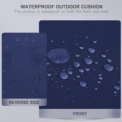 Favoyard Patio Chair Cushion 19 x 19 x 3 Inch Waterproof 19 x 19 x 3 In, Blue
