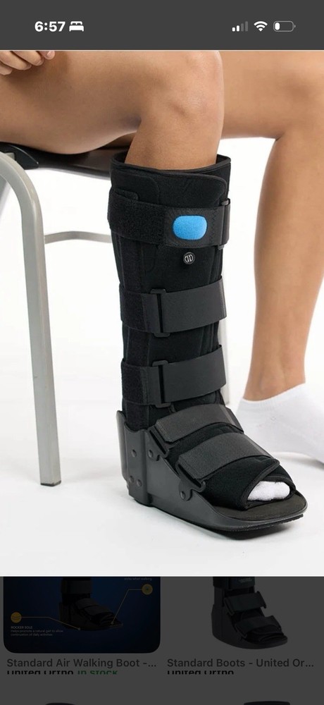 United Ortho Adjustable Orthopedic Boot Medium Size Black Brand New