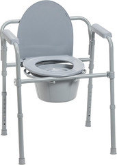350Lb Commode Chair Bundle with Seat Cushion for Wheelchairs