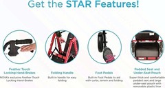 NOVA New Star 8 Rollator Walker Red 8 Inch Wheels Folding Seat 300 lb Cap