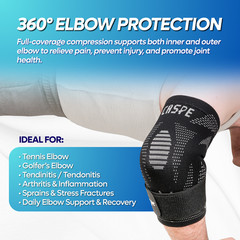 Elbow Sleeve Brace Wrap Adjustable Support Arm Arthritis Tendonitis Pain Relief